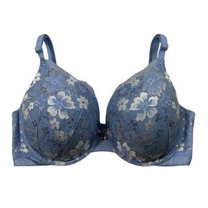 Victoria's Secret Body by Victoria Perfect Shape Blue Metallic Floral Lace Bra
